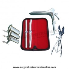 Hegar uterine dilator set,15-16,17-18, mathieu speculum, grave large, collin 3pcs